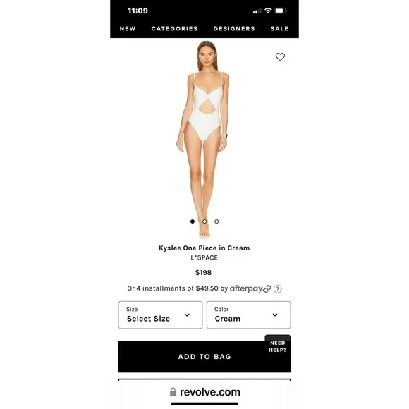 L*SPACE Kyslee One Piece Bodysuit Unpadded in Cream Size S NWT
